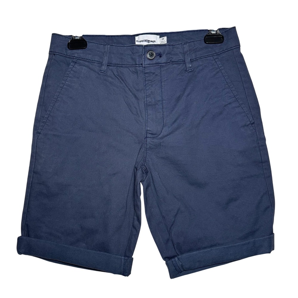 TOPMAN‎ Navy Blue Chino Shorts Size 28 Rolled Hem Casual Menswear